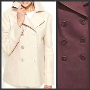 NEW! KENNETH COLE REACTION Double Breasted Wool Blend Peacoat 3X.